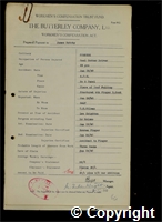 Workmen’s Compensation Act form for James Hutsby, aged 29, Coal Cutter Driver at Ormonde Colliery