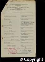 Workmen’s Compensation Act form for Ronald Birks, aged 20, Haulage Hand at Ormonde Colliery