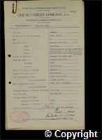 Workmen’s Compensation Act form for Alan Plowright, aged 31, Lorry Driver at Ormonde Colliery