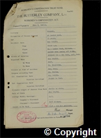Workmen’s Compensation Act form for John W. Bowley, aged 25, At Loader Head at Ormonde Colliery
