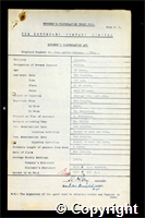 Workmen’s Compensation Act form for George Arthur Wilson, aged 33, Filler at Ormonde Colliery