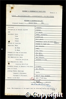 Workmen’s Compensation Act form for Harold Wood, aged 57, Packer at Ormonde Colliery