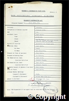 Workmen’s Compensation Act form for Ralph Eyre, aged 22, Haulage Hand at Ormonde Colliery