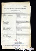 Workmen’s Compensation Act form for Wilfred Smith, aged 28, Packer at Ormonde Colliery