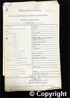 Workmen’s Compensation Act form for Wilfred Beer, aged 36, Filler at Ormonde Colliery