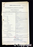 Workmen’s Compensation Act form for Charles Walters, aged 42, Filler at Ormonde Colliery