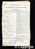 Workmen’s Compensation Act form for Charles Calladine, aged 35, Filler at Ormonde Colliery