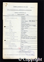 Workmen’s Compensation Act form for Maurice Elliott, aged 30, Dataller at Ormonde Colliery