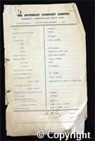 Workmen’s Compensation Act form for William Enoch Bridges, aged 32, Filler at Ormonde Colliery