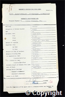 Workmen’s Compensation Act form for Wilfred Whitehurst, aged 47, Packer at Ormonde Colliery