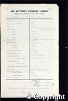 Workmen’s Compensation Act form for Amos Wilcoxson, aged 34, Filler at Ormonde Colliery