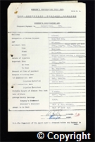 Workmen’s Compensation Act form for Bernard Cope, aged 63, Bell Wire Man at Ormonde Colliery