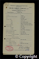 Workmen’s Compensation Act form for Bernard Bond, aged 37, Cutterman at Ripley Colliery