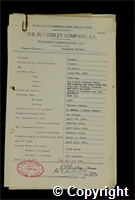Workmen’s Compensation Act form for Ferdinand Painter, aged 44, Packer at Ripley Colliery
