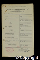Workmen’s Compensation Act form for John M. Pateman, aged 34, Erector at Ripley Colliery