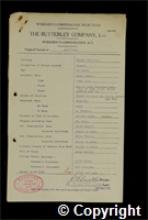 Workmen’s Compensation Act form for Amos Wood, aged 36, Packer at Ripley Colliery