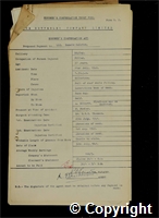 Workmen’s Compensation Act form for Ronald Halston, aged 37, Filler at Ripley Colliery