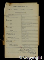 Workmen’s Compensation Act form for Percy George Hudson, aged 29, Packer at Ripley Colliery