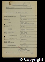 Workmen’s Compensation Act form for Bernard Victor Miller, aged 28, Electrician at Ripley Colliery