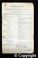Workmen’s Compensation Act form for John Albert Bonser, aged 38, Erector at Ripley Colliery