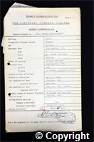 Workmen’s Compensation Act form for George Victor Brentnall, aged 26, Erector at Ripley Colliery