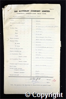 Workmen’s Compensation Act form for John Bannister, aged 34, Stoker at Ripley Colliery