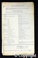Workmen’s Compensation Act form for Cyril P. Rice, aged 41, Fitter at Ripley Colliery