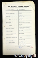 Workmen’s Compensation Act form for Wilfred Bonser, aged 21, Fitter at Ripley Colliery