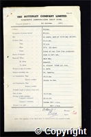 Workmen’s Compensation Act form for Eli Burnham, aged 43, Filler at Ripley Colliery