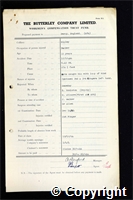 Workmen’s Compensation Act form for Percy England, aged 59, Packer at Ripley Colliery