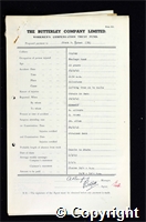 Workmen’s Compensation Act form for Frank W. Lynam, aged 22, Haulage Hand at Ripley Colliery
