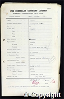 Workmen’s Compensation Act form for Cyril P. Rice, aged 42, Underground Fitter at Ripley Colliery