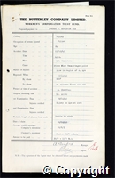 Workmen’s Compensation Act form for Ernest E. Roulston, aged 24, Filler at Ripley Colliery