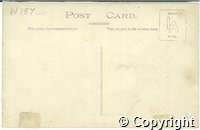 Postcard featuring black and white photograph of aviator Gustav Hamel in front of his plane in Buxton in August 1912.