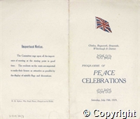 Programme for peace celebrations, 19 Jul 1919