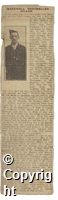 Obituary of Private Fewkes, headlined "Bakewell Footballer killed", with photograph