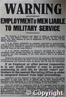 Poster: Warning: Employment of Men Liable to Military Service