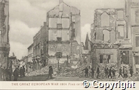 Postcard: The Great European War 1914. Fire of Louvain Belgium. Aug, 22-23-24. Station Street