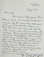 Letter from A. Bonar Law, treasury Chambers, Whitehall, 11 Jan