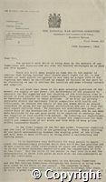 Printed letter from the National War Savings Committee