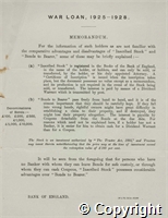 War Loan, 1925-1928 Memorandum