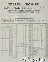 National Relief Fund Belper Committee subscriptions Nov 11th 1914 - March 12th 1915