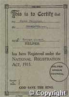 James Johnston of Belper National Registration card