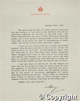 Circular letter from Buckingham Palace regarding a Christmas present