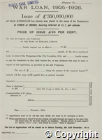 War Loan. Issue of £350,000,000 application form