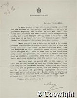 Copy circular letter from Buckingham Palace regarding a Christmas present