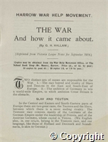 The War and How it came about booklet