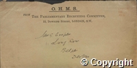 Envelope containing letters, His Majesty's Army, Householder's return, newspaper clipping