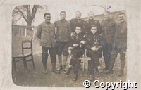 Black and white informal group photograph of soldiers