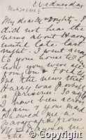 Personal letters to his family relating to A H Doughty being reported missing